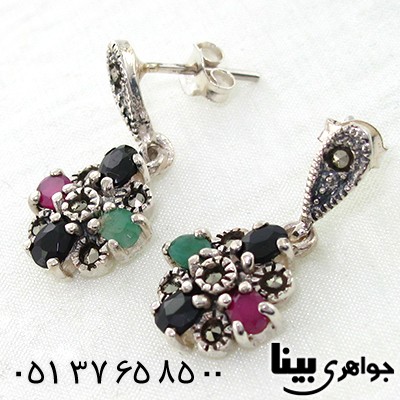 سرویس چند جواهر زنانه یاقوت و زمرد مارکازیت طرح گلنوش