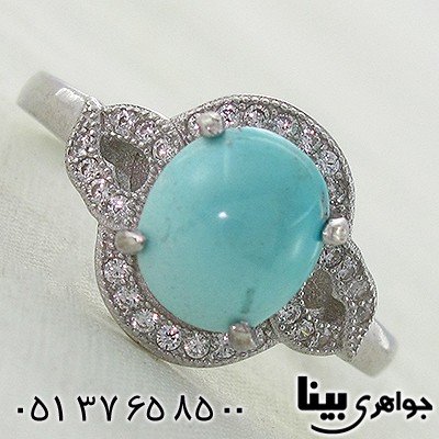 انگشتر فیروزه نیشابوری زنانه طرح مهلا