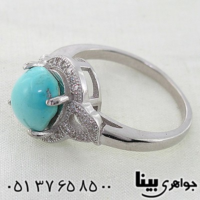 انگشتر فیروزه نیشابوری زنانه طرح مهلا