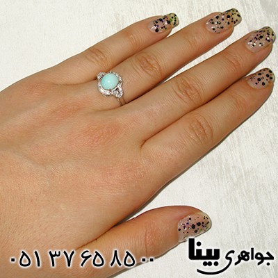انگشتر فیروزه نیشابوری زنانه طرح مهلا