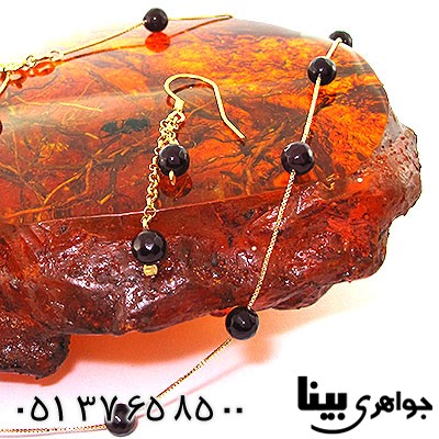 سرویس عقیق سیاه (اونیکس) زنانه زیر خاکی طرح شهره