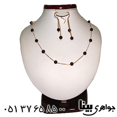 سرویس عقیق سیاه (اونیکس) زنانه زیر خاکی طرح شهره