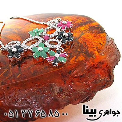 سرویس چند جواهر زنانه یاقوت و زمرد مرغوب طرح پونک