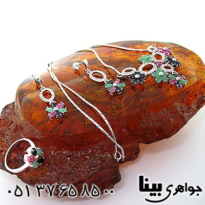 سرویس چند جواهر زنانه یاقوت و زمرد مرغوب طرح پونک