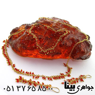 سرویس عقیق قرمز زنانه زیر خاکی طرح شهرزاد