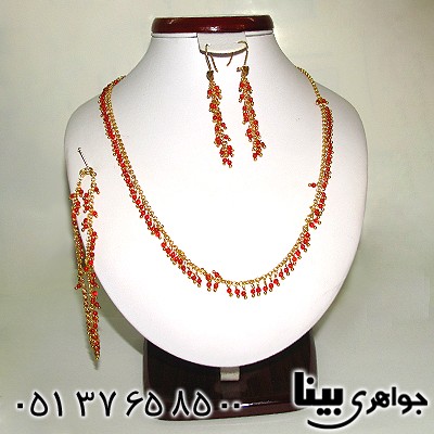 سرویس عقیق قرمز زنانه زیر خاکی طرح شهرزاد