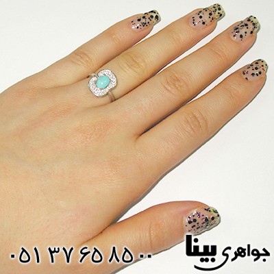 انگشتر فیروزه نیشابوری زنانه طرح گلایر