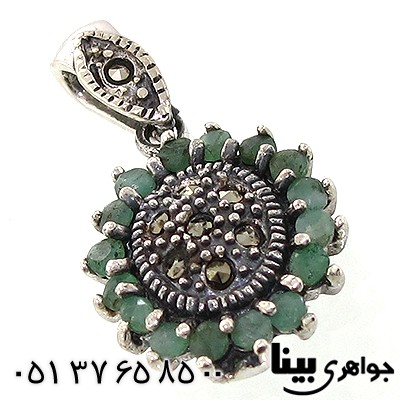 گردنبند زمرد زنانه طرح شیرین