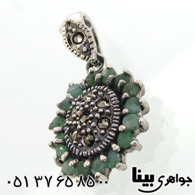 گردنبند زمرد زنانه طرح شیرین