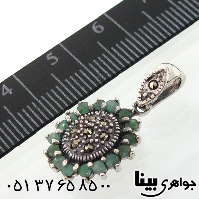 گردنبند زمرد زنانه طرح شیرین