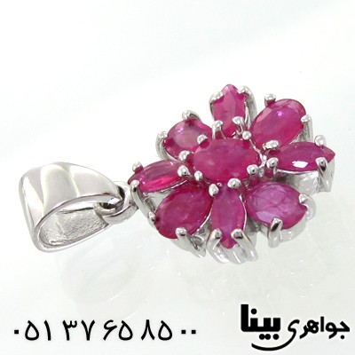 گردنبند یاقوت سرخ زنانه طرح گلشن