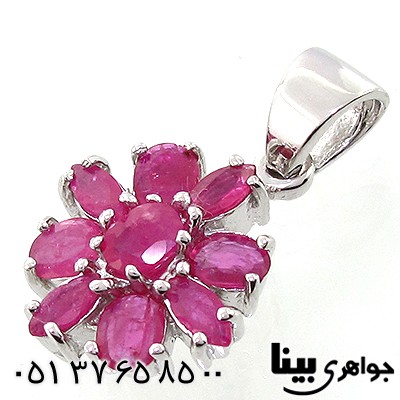 گردنبند یاقوت سرخ زنانه طرح گلشن
