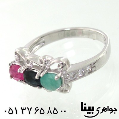 سرویس چند جواهر یاقوت و زمرد زنانه طرح آلاله