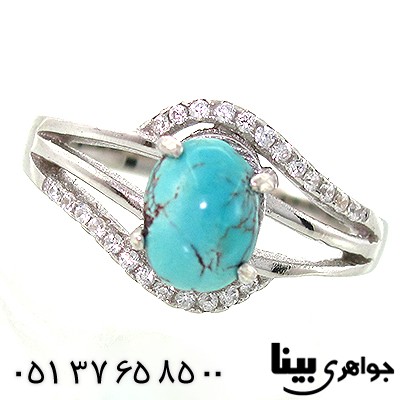 انگشتر فیروزه نیشابوری زنانه طرح پری