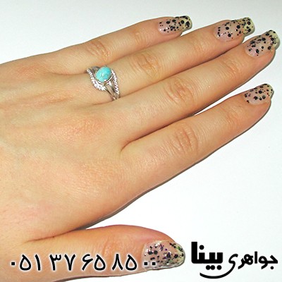 انگشتر فیروزه نیشابوری زنانه طرح پری