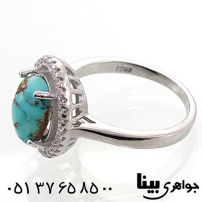انگشتر فیروزه نیشابوری زنانه طرح رخساره