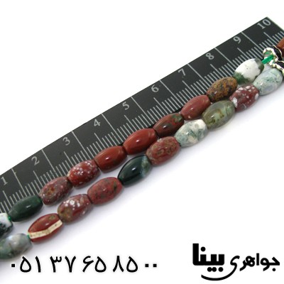 تسبیح عقیق خزه ای 33 دانه ای درشت بیضی