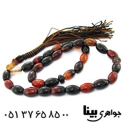 تسبیح عقیق سلیمانی 33 دانه ای درشت دانه هلی