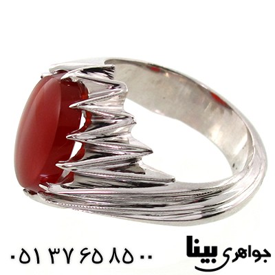 انگشتر عقیق یمنی مردانه طرح اسلیمی کلاسیک