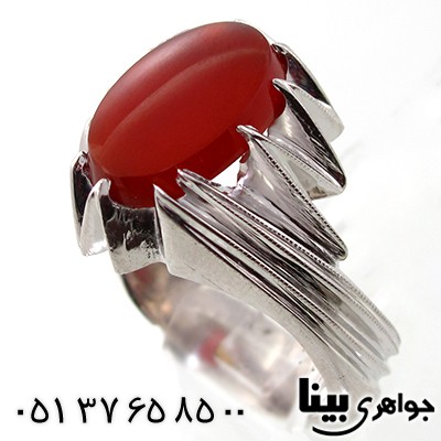 انگشتر عقیق یمنی مردانه طرح اسلیمی کلاسیک