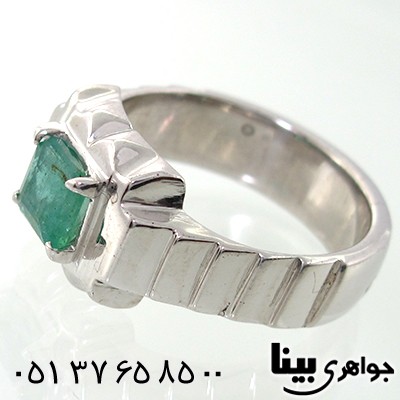 انگشتر زمرد کلمبیا مردانه مربعی شکل