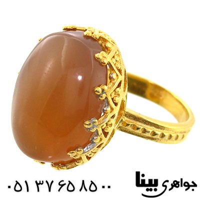 انگشتر عقیق یمنی زنانه درشت مشبک اعلا