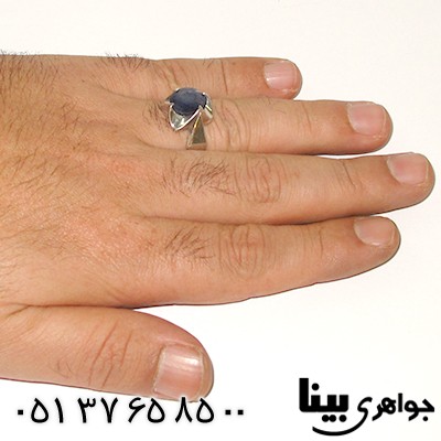 انگشتر یاقوت کبود آفریقایی مردانه کلاسیک