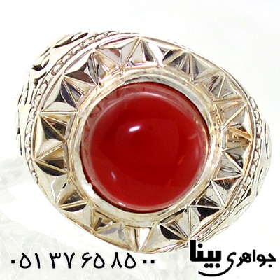 انگشتر عقیق یمنی مردانه اسلیمی باشکوه