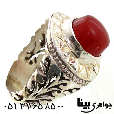 انگشتر عقیق یمنی مردانه اسلیمی باشکوه