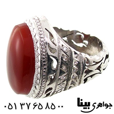 انگشتر عقیق یمنی مردانه اسلیمی درشت لوکس