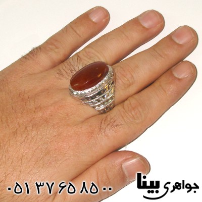 انگشتر عقیق یمنی مردانه اسلیمی درشت لوکس
