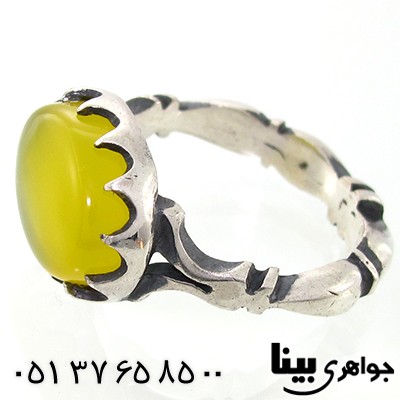 انگشتر عقیق زرد مردانه طرح سلطان