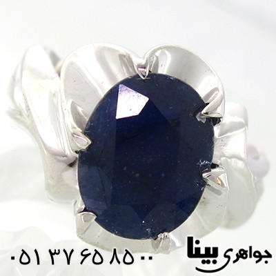انگشتر یاقوت کبود آفریقایی مردانه درشت شش چنگ