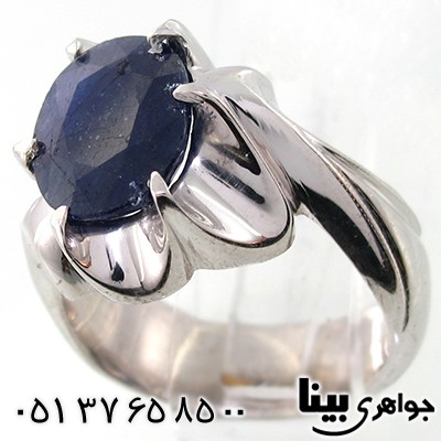 انگشتر یاقوت کبود آفریقایی مردانه درشت شش چنگ