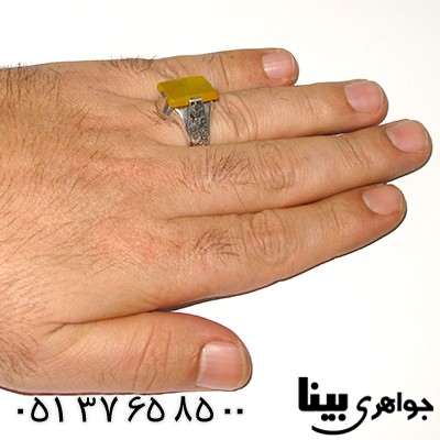 انگشتر عقیق شرف الشمس مردانه با طرح یا فاطمه و علی _کد:7551