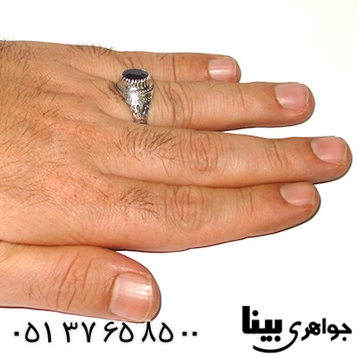 انگشتر یاقوت کبود آفریقایی مردانه خوشرنگ _کد:7552