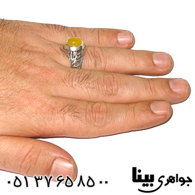 انگشتر عقیق شرف الشمس مردانه رکاب یا علی _کد:7562