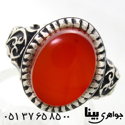 انگشتر عقیق قرمز مردانه خوشرنگ _کد:7566
