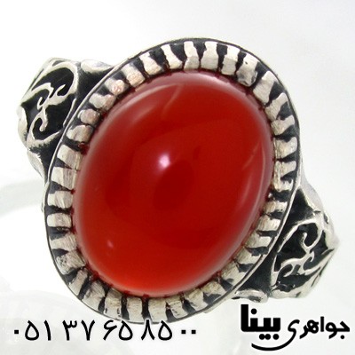 انگشتر عقیق قرمز مردانه درشت _کد:7575