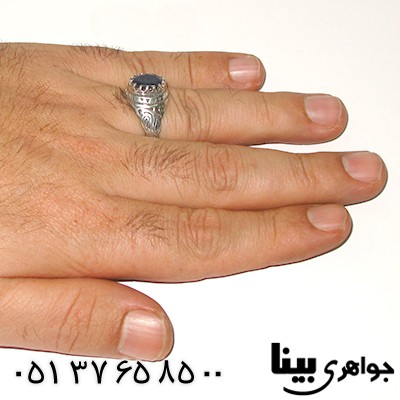 انگشتر یاقوت کبود آفریقایی مردانه _کد:7577