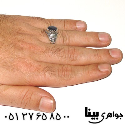 انگشتر یاقوت کبود آفریقایی مردانه _کد:7581