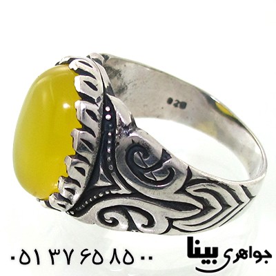 انگشتر عقیق شرف الشمس مردانه درشت _کد:7588