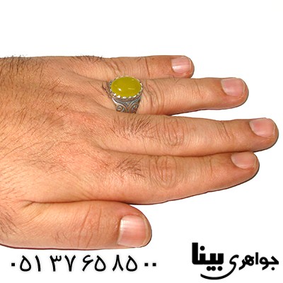 انگشتر عقیق شرف الشمس مردانه درشت _کد:7588