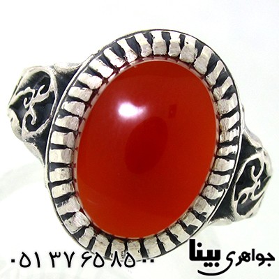 انگشتر عقیق قرمز مردانه درشت _کد:7595