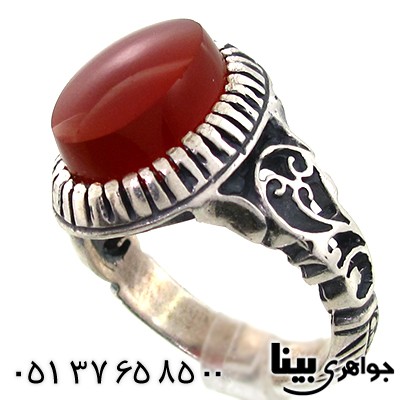 انگشتر عقیق قرمز مردانه درشت _کد:7595