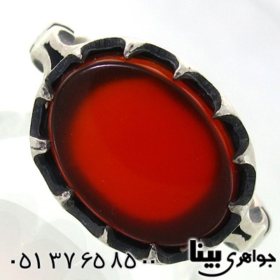انگشتر عقیق قرمز مردانه درشت خوشرنگ _کد:7601