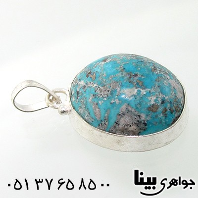 گردنبند فیروزه نیشابوری بیضی _کد:7605