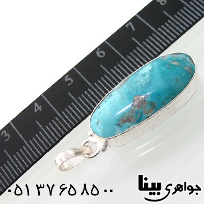 گردنبند فیروزه نیشابوری درشت بیضی کشیده _کد:7608
