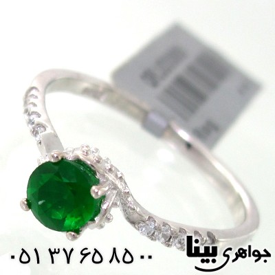 انگشتر زمرد صنعتی زنانه سوارسکی _کد:7613