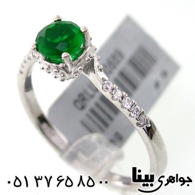 انگشتر زمرد صنعتی زنانه سوارسکی _کد:7613